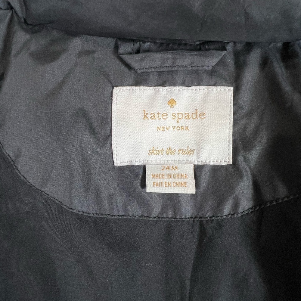 Kate Spade 24M Girl Black Hooded Winter Jacket Coat - Picture 7 of 8